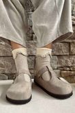 Laundry B Terry & Wool Luxury Socks Pinstripe Latte 